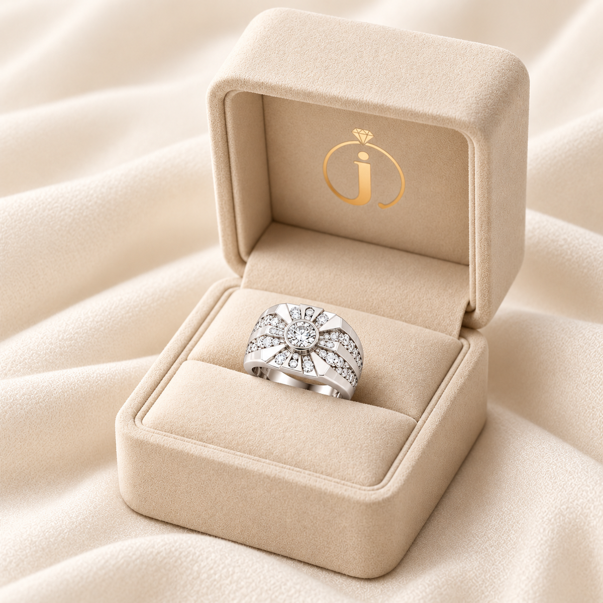 Lab Grown Diamond 4.49 CT Round Cut Men's Ring