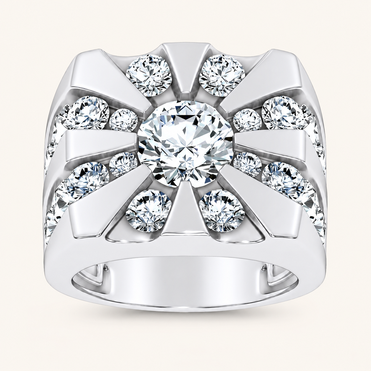 Lab Grown Diamond 5.00 CT Round Cut Men's Ring