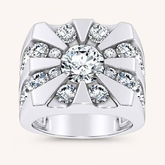 Lab Grown Diamond 5.00 CT Round Cut Men's Ring