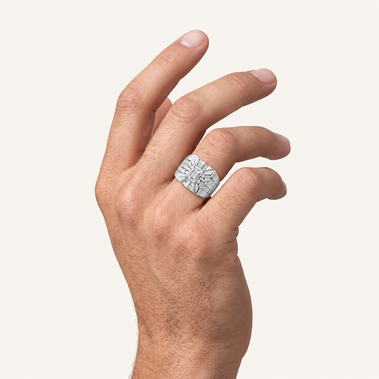Lab Grown Diamond 3.00 CT Emerald Cut Men's Ring