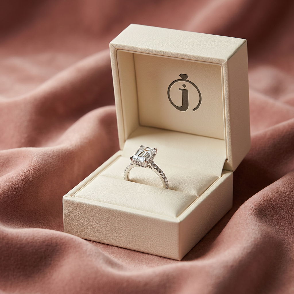 Moissanite 1.60 CT Emerald Cut Diamond Solitaire Ring (V1)