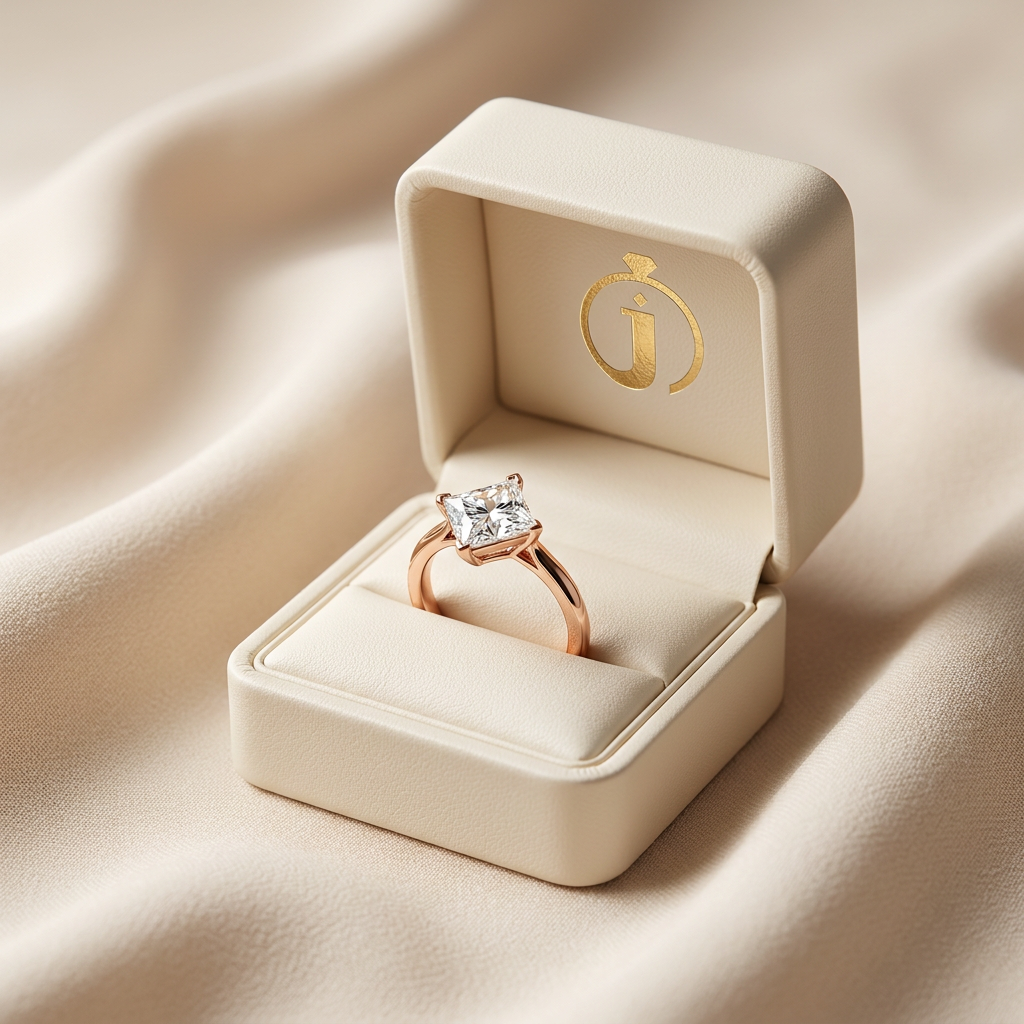 Moissanite 2.53 CT Princess Cut Diamond Solitaire Ring