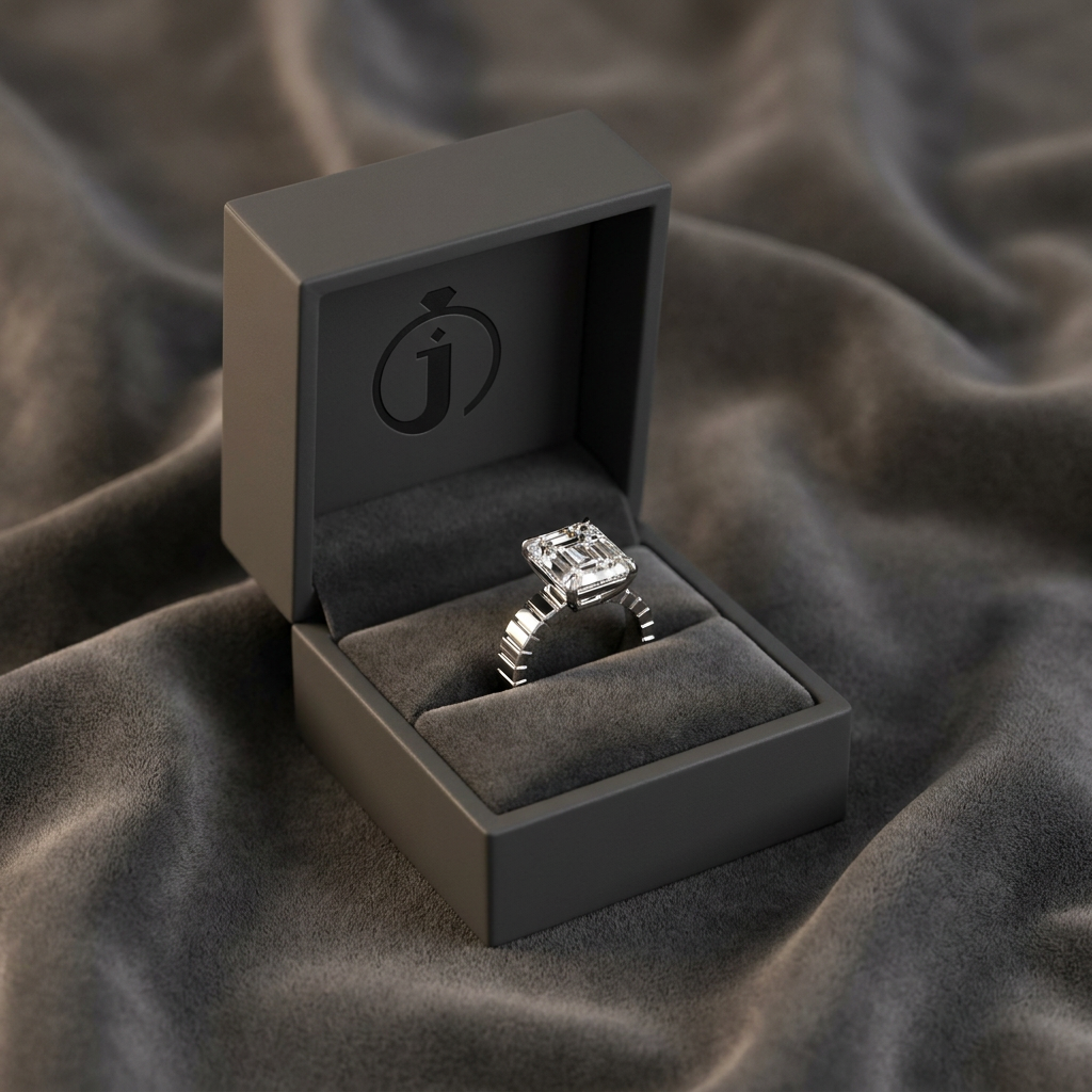 Moissanite 2.40 CT Asscher Cut Diamond Solitaire Ring