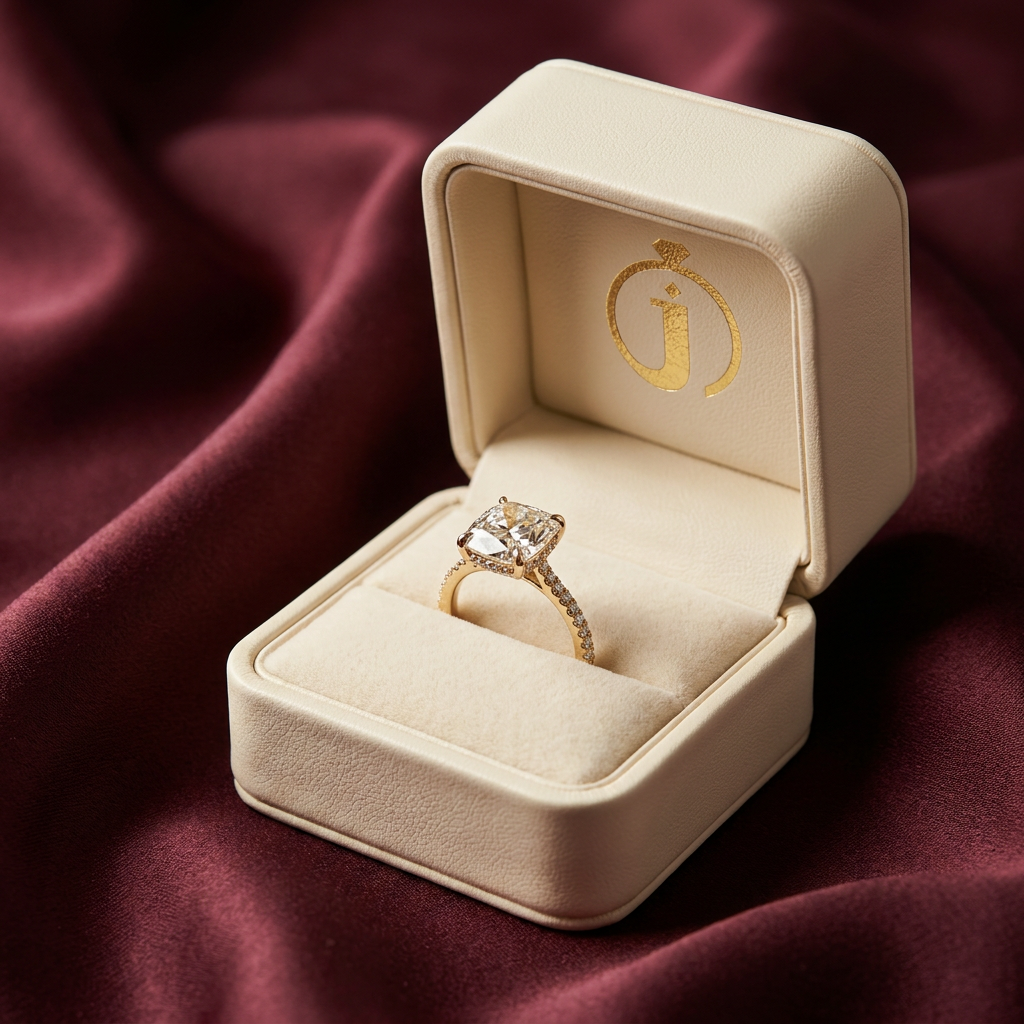 Moissanite 2.20 CT Cushion Cut Diamond Solitaire Ring