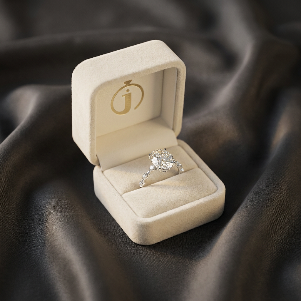 Moissanite 3.00 CT Oval & Round Cut Diamond Solitaire Ring (V1)