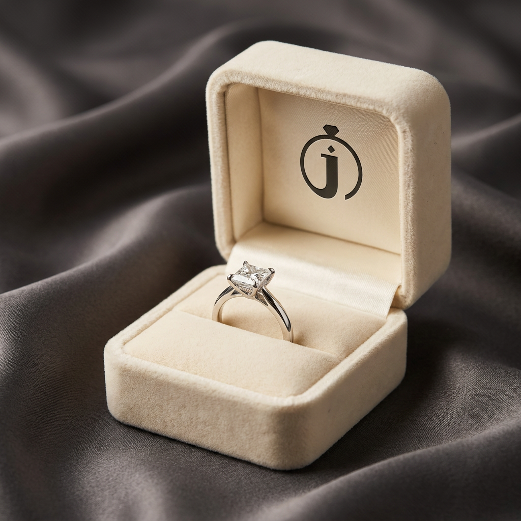 Moissanite 1.90 CT Princess Cut Diamond Solitaire Ring
