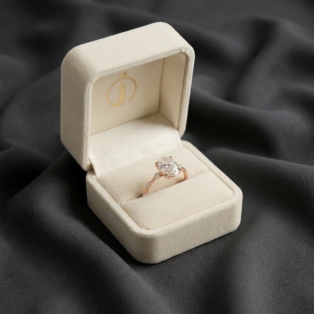 Moissanite 2.45 CT Oval Cut Diamond Solitaire Ring