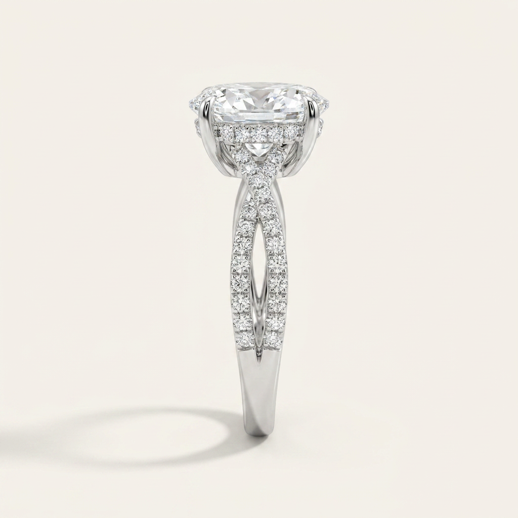 Moissanite 4.30 CT Pear Cut Diamond Solitaire Ring