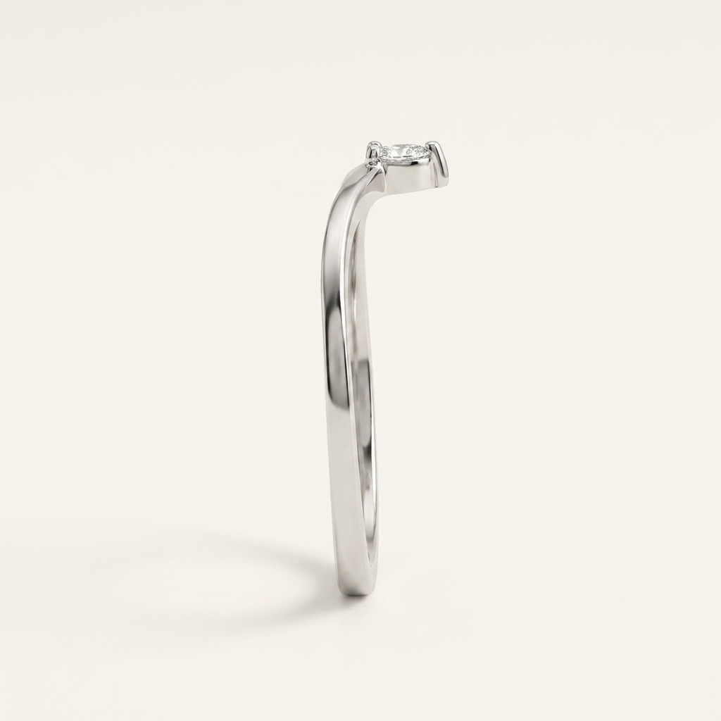 Moissanite 0.05 CT Marquise Cut Diamond Ring