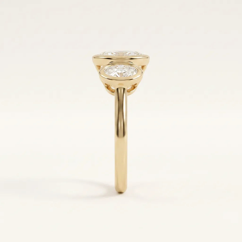 Moissanite 3.60 CT Oval Cut Diamond Three Stone Ring