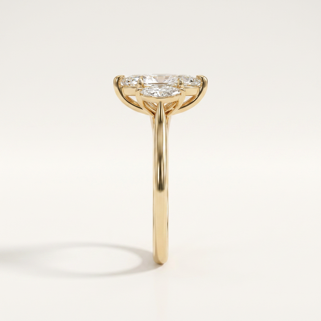 Moissanite 6.00 CT Marquise Cut Diamond Three Stone Ring
