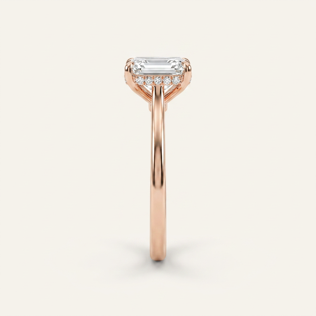 Moissanite 3.00 CT Emerald Cut Diamond Solitaire Ring (V-Bohohippie)