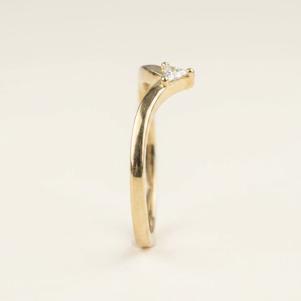 Moissanite 0.05 CT Triangle Cut Diamond Ring