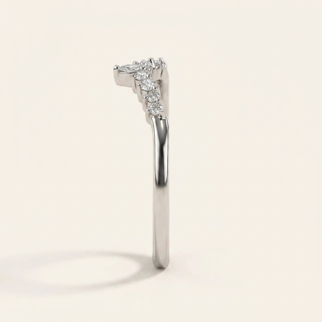 Moissanite 0.22 CT Marquise & Round Cut Diamond Ring