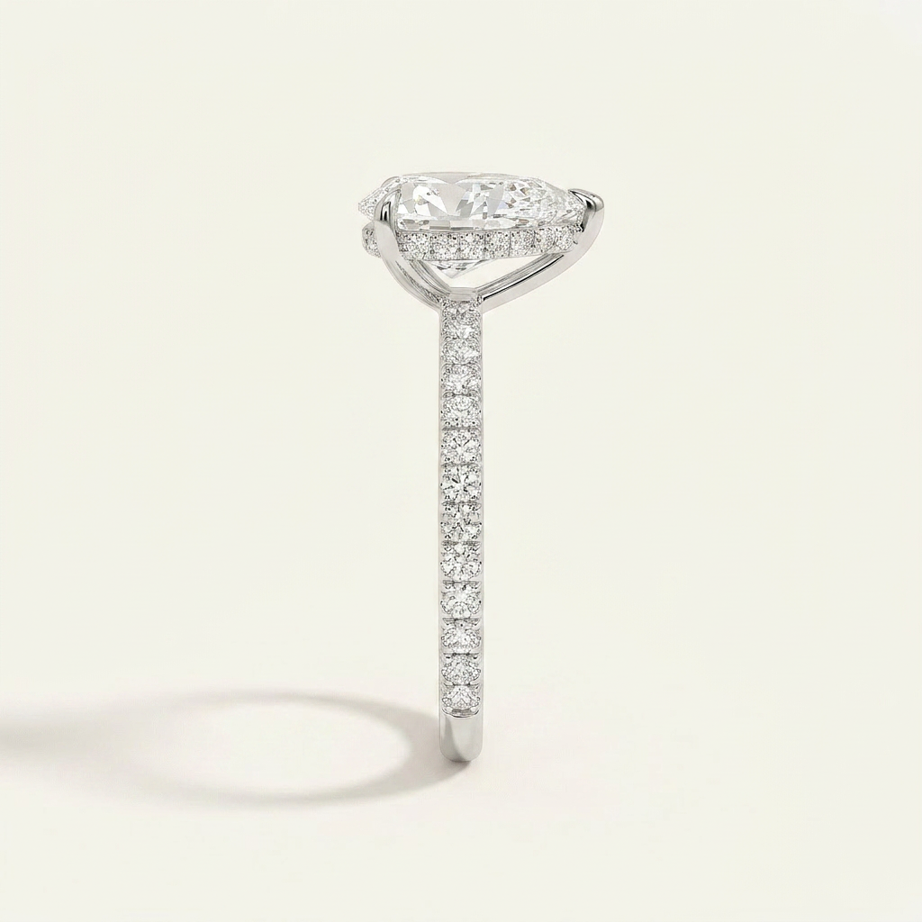 Moissanite 1.50 CT Pear Cut Diamond Solitaire Ring