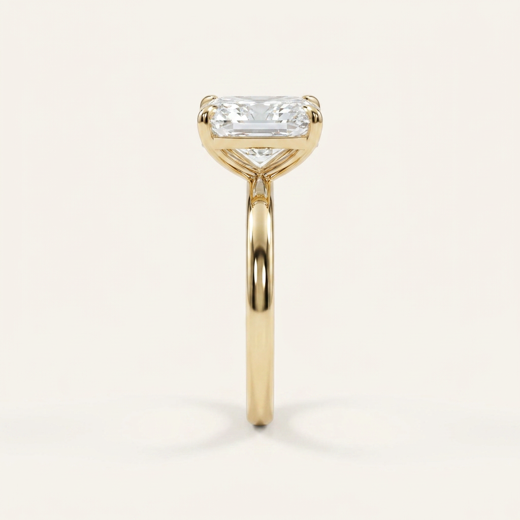 Moissanite 2.10 CT Radiant Cut Diamond Solitaire Ring