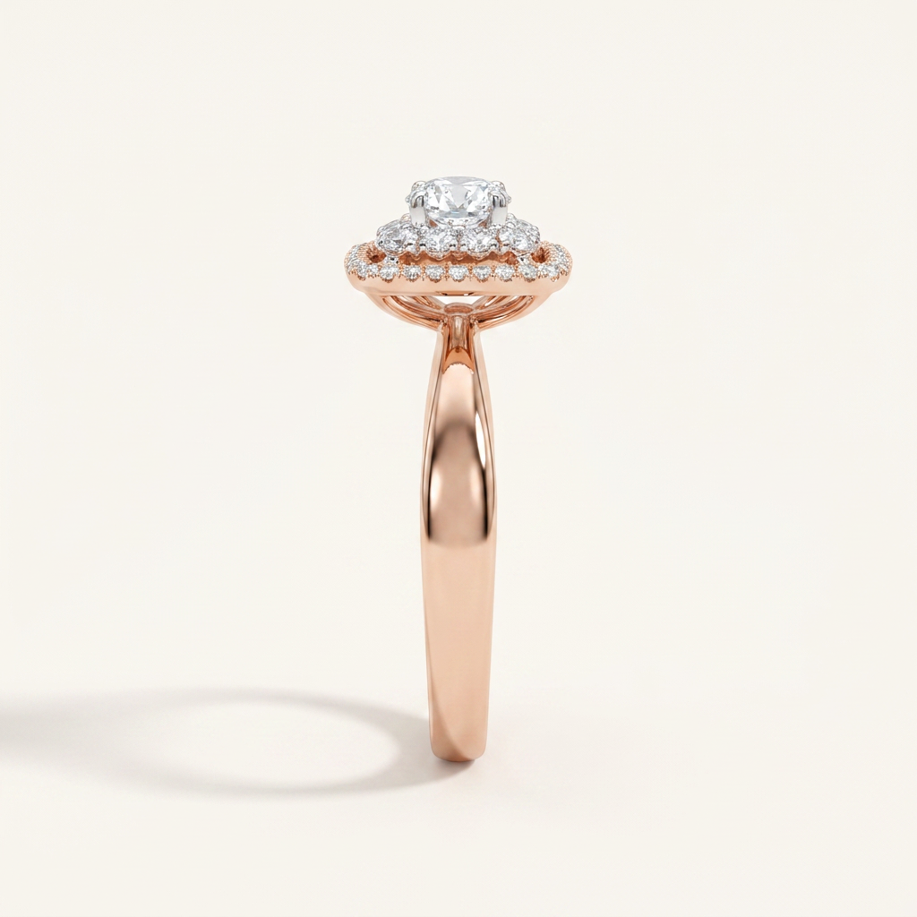 Moissanite 2.56 CT Round Cut Diamond Halo Ring