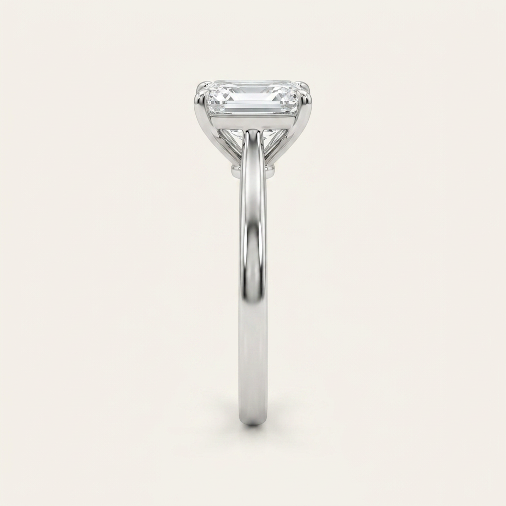 Moissanite 2.19 CT Asscher Cut Diamond Solitaire Ring