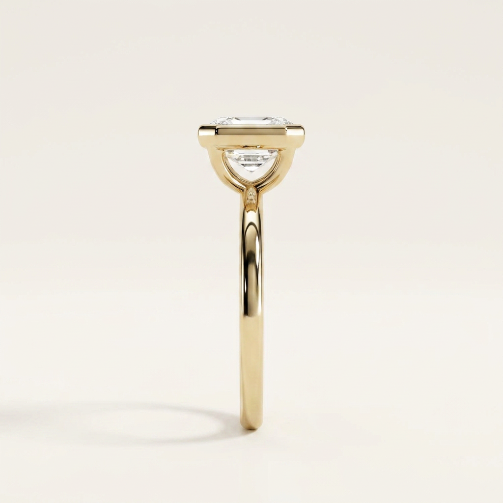 Moissanite 2.34 CT Asscher Cut Diamond Solitaire Ring