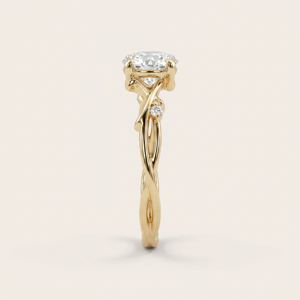Moissanite 1.55 CT Round Cut Diamond Solitaire Ring