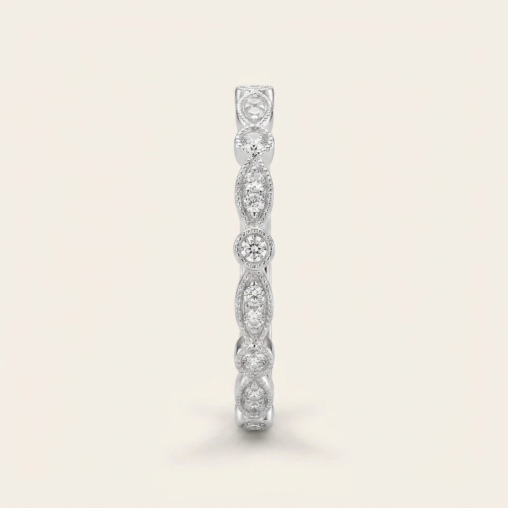 Moissanite 0.22 CT Round Cut Diamond Ring (V-Avantgarde)