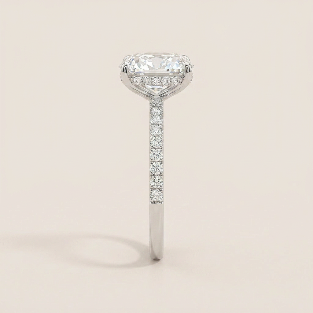 Moissanite 2.80 CT Cushion Cut Diamond Solitaire Ring