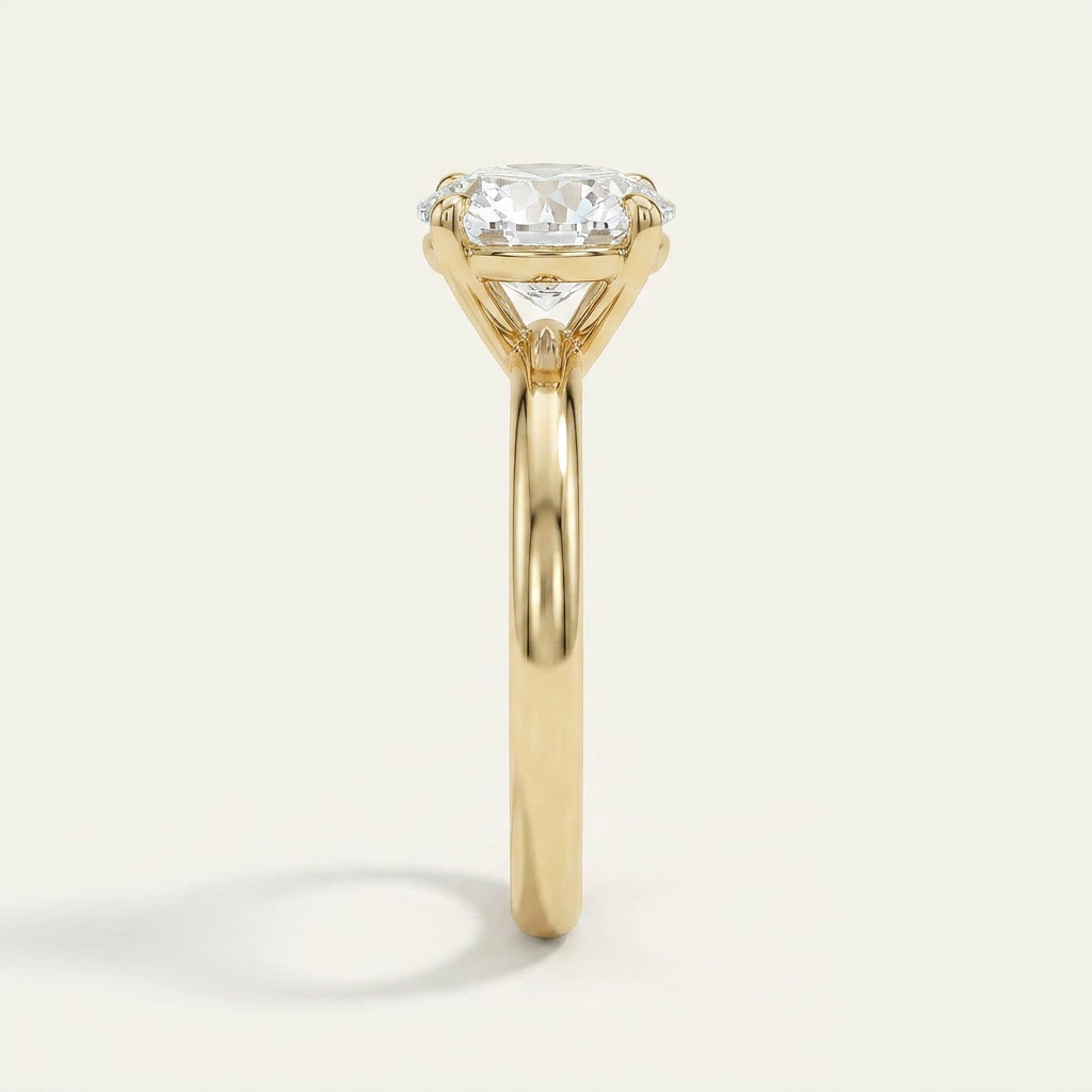 Moissanite 3.00 CT Round Cut Diamond Solitaire Ring (V-Artnouveau)