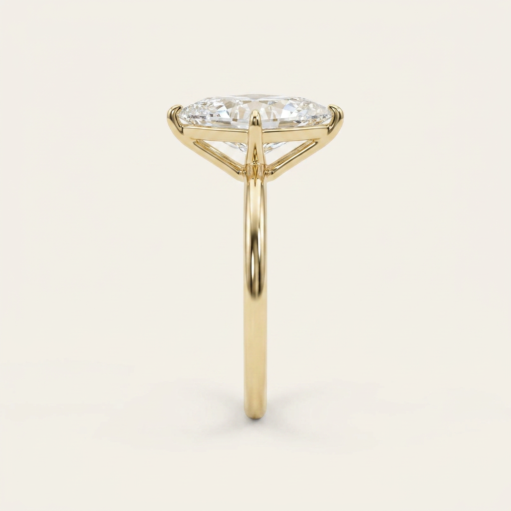 Moissanite 2.05 CT Lozenge Cut Diamond Solitaire Ring