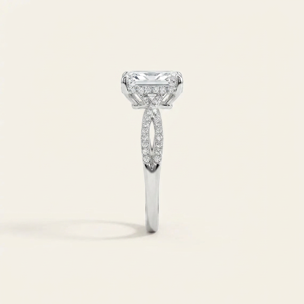 Moissanite 2.40 CT Radiant Cut Diamond Solitaire Ring