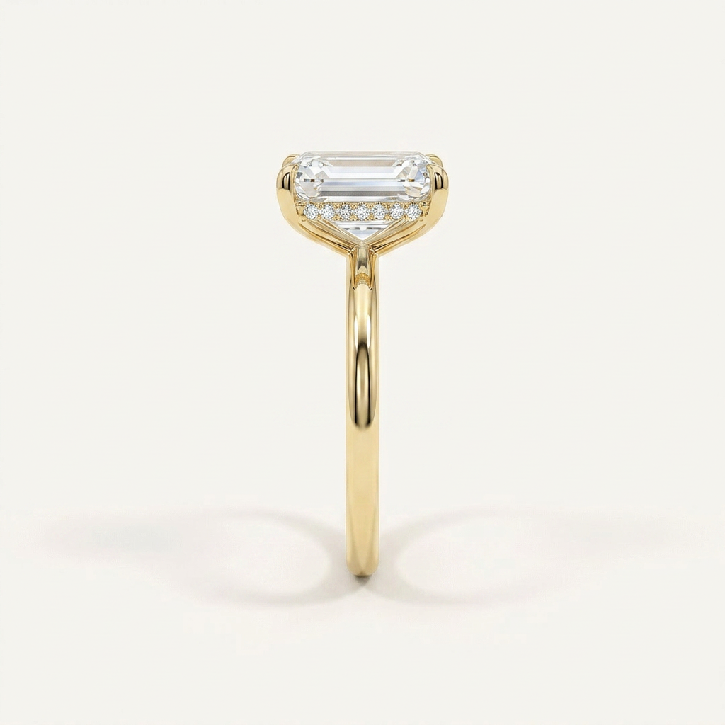 Moissanite 3.00 CT Radiant Cut Diamond Solitaire Ring (V-Artdeco)