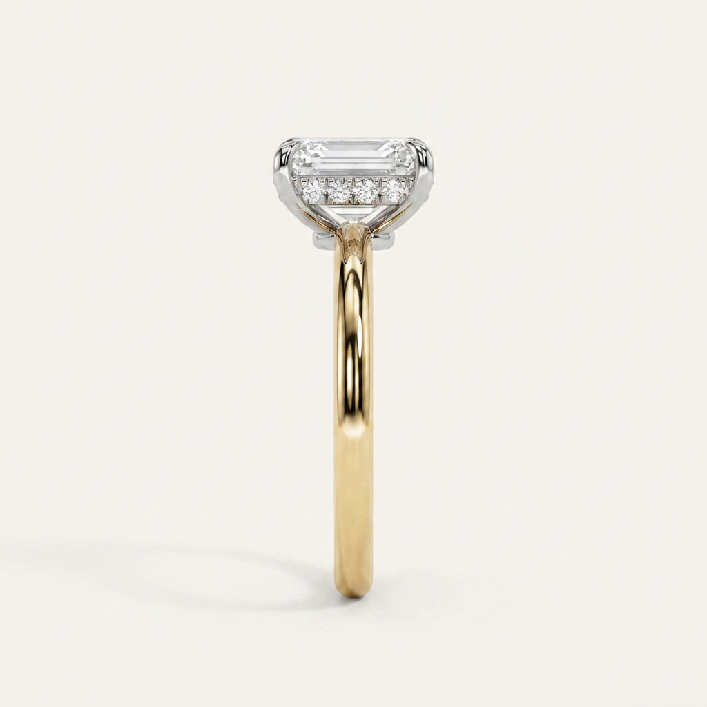 Moissanite 1.90 CT Asscher Cut Diamond Solitaire Ring