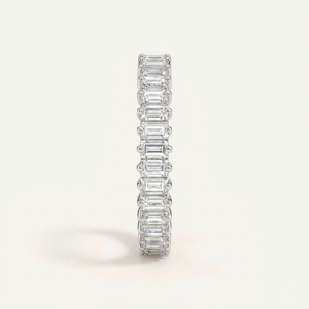 Moissanite 4.05 CT Baguette Cut Diamond Ring