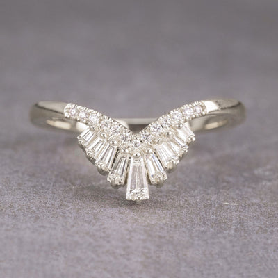 Moissanite 0.52CT Baguette Diamond Art Deco Wedding Band