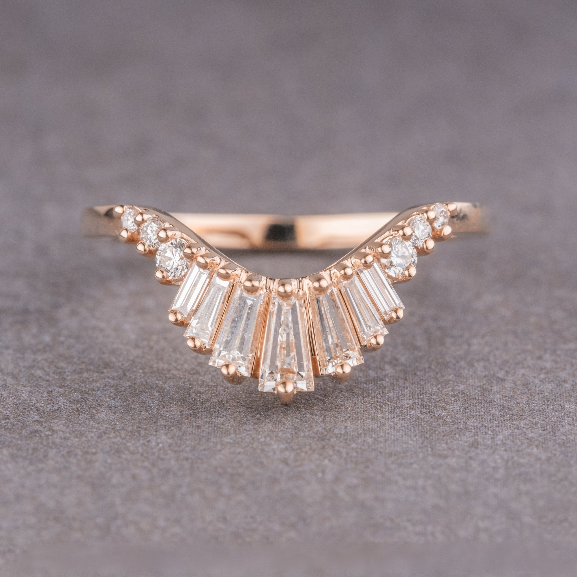 Moissanite 0,56 CT stokbrood diamant avant-garde vintage stijl band