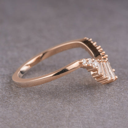 Moissanite 0,56 CT stokbrood diamant avant-garde vintage stijl band