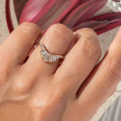 Moissanite 0,56 CT stokbrood diamant avant-garde vintage stijl band