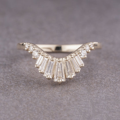 Moissanite 0,56 CT stokbrood diamant avant-garde vintage stijl band