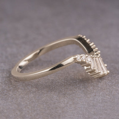 Moissanite 0.56CT Baguette Diamond Avant Garde Vintage Style Band