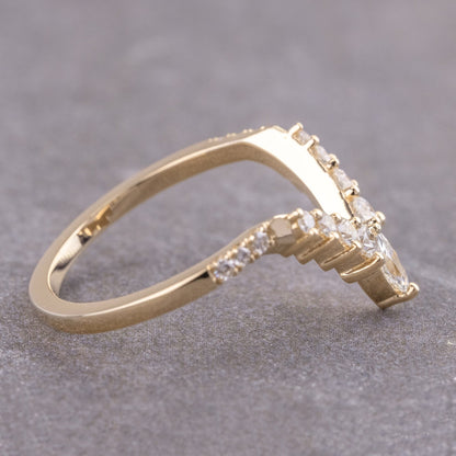 Moissanite 0.46CT Marquise Diamond Boho &amp; Hippie Birthday Gift Band