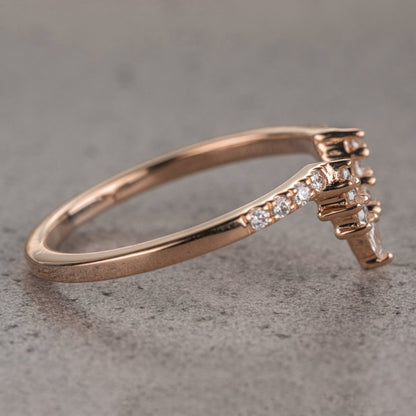 Moissanite 0.33CT Pear Diamond Brutalist Wedding Band