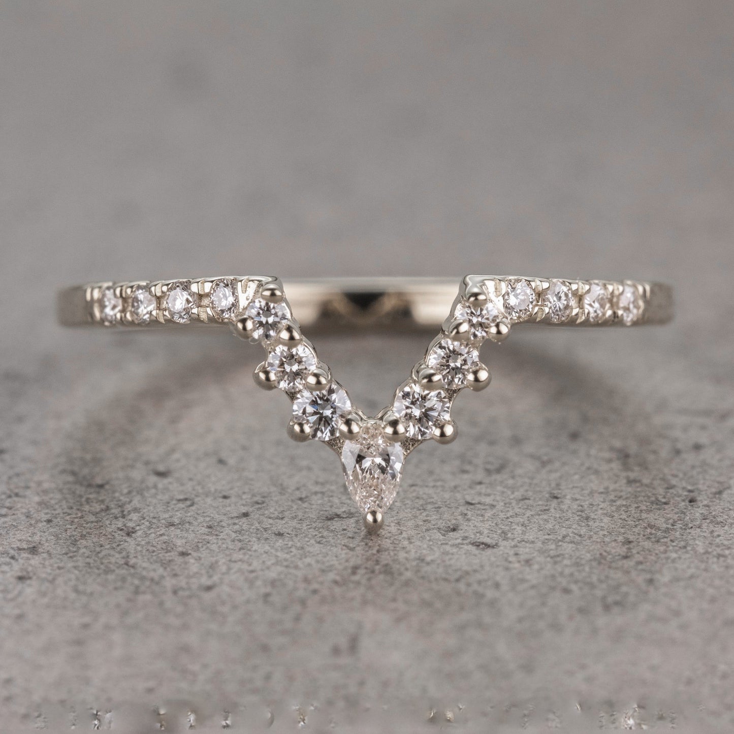 Moissanite 0.33CT Pear Diamond Brutalist Wedding Band