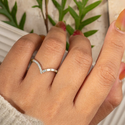 Moissanite 0.25CT Round &amp; Baguette Diamond Art Deco Valentine Gift Band