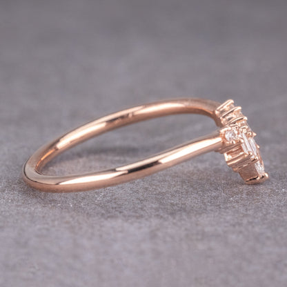 Moissanite 0.20CT Baguette Diamond Victorian Birthday Gift Band