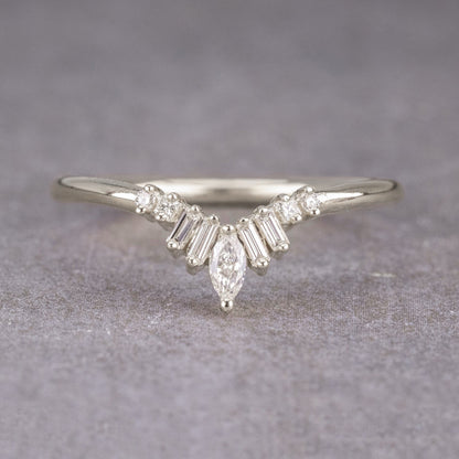 Moissanite 0.20CT Baguette Diamond Victorian Birthday Gift Band