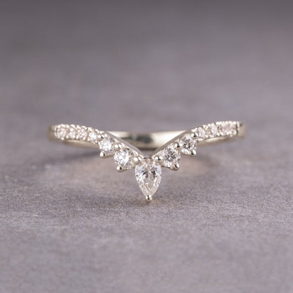 Moissanite 0.32CT Pear Diamond Boho &amp; Hippie Band