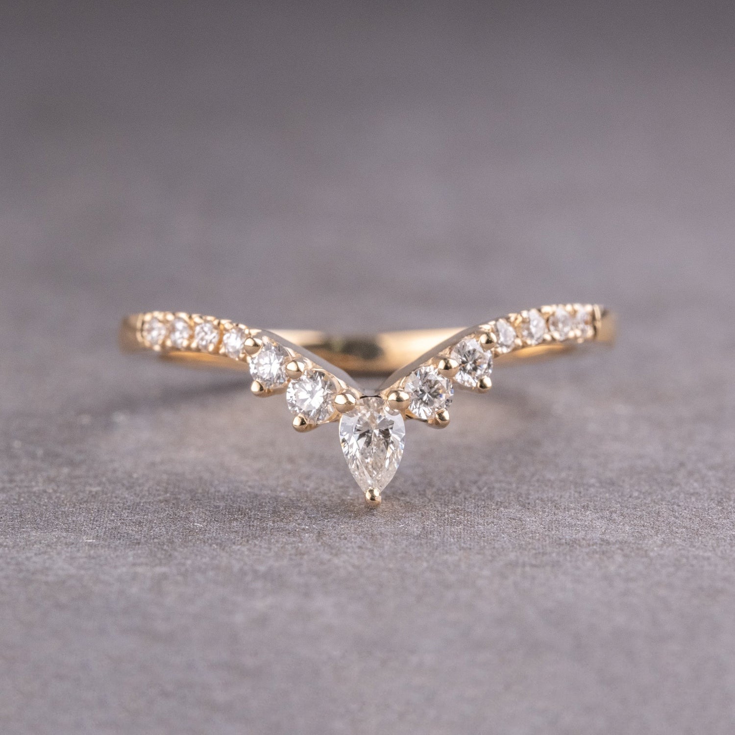 Moissanite 0.32CT Pear Diamond Boho &amp; Hippie Band