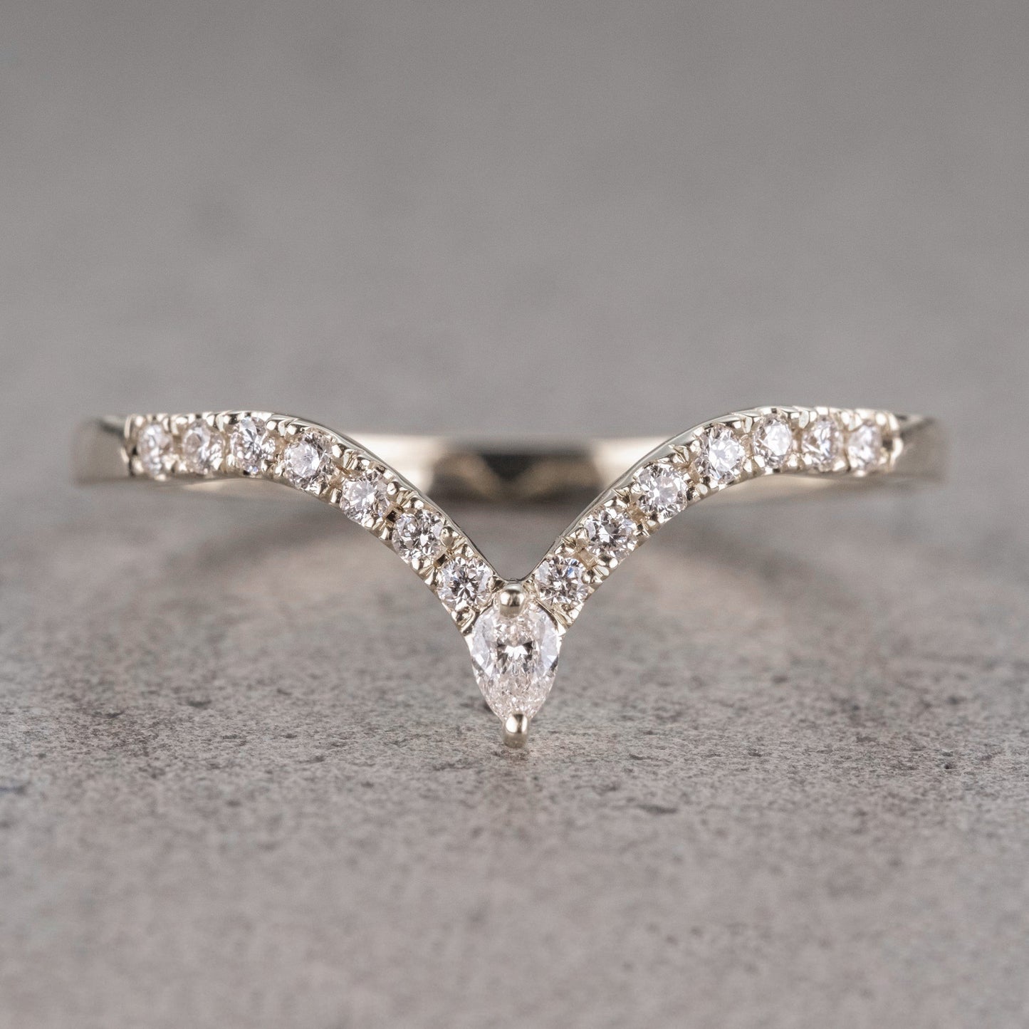 Moissanite 0.22CT Pear Diamond Brutalist Anniversary Gift Band