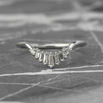 Moissanite 0.31CT Baguette Diamond Gothic New Year Special Band