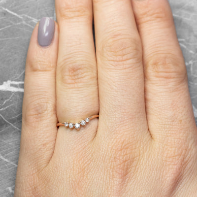 Moissanite 0.18CT Round Diamond Art Deco Anniversary Band