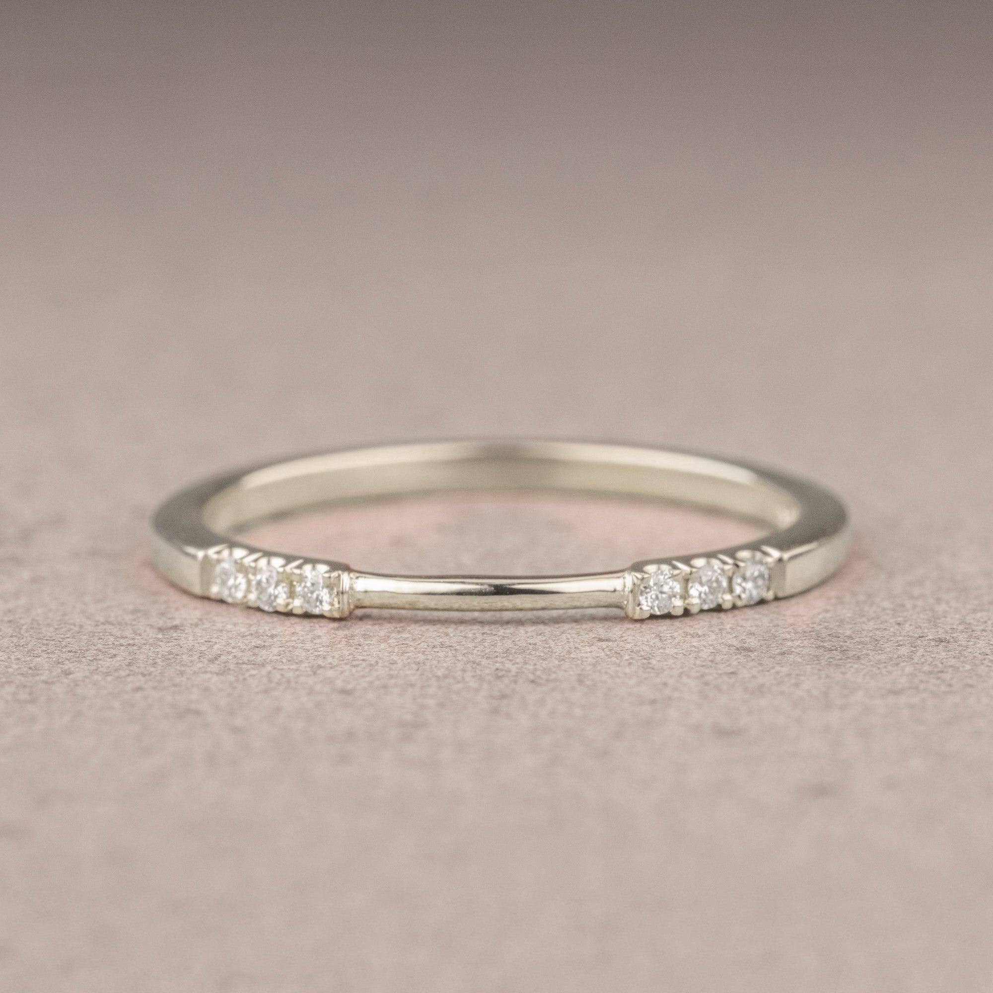 Moissanite 0.12CT Round Diamond Avant Garde Wedding Band